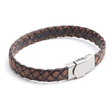 Brown Leather 10mm Plait Bracelet